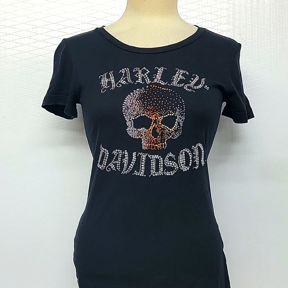 Harley Davidson Tee with Blingy Skull
